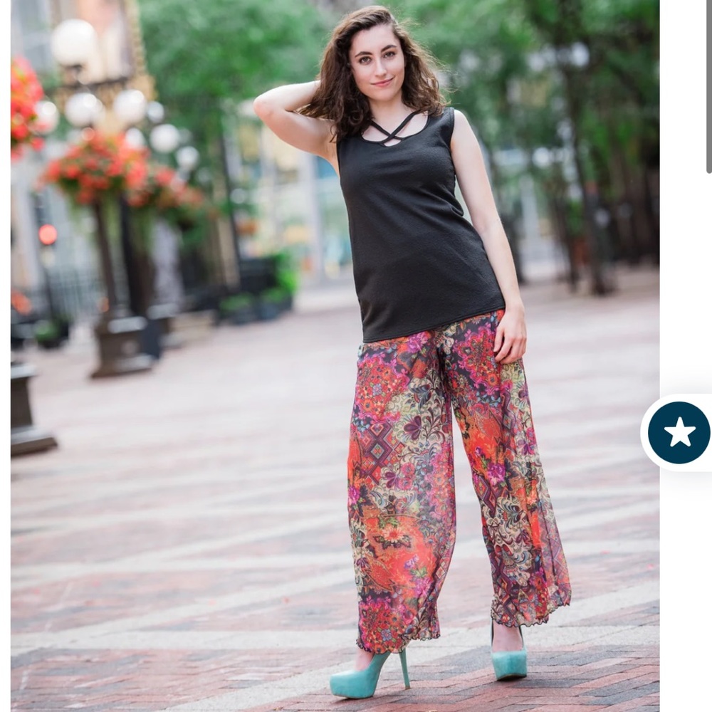 Laura Hlavac Mesh Palazzo Pant NWT Size Small